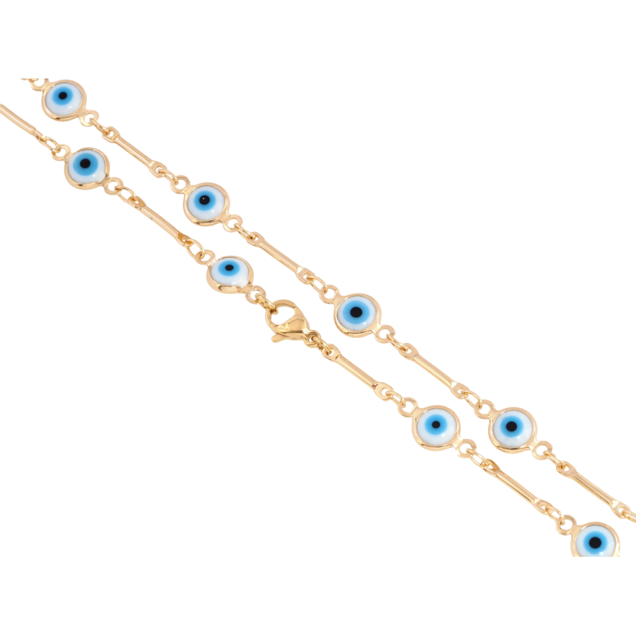 Цепочка Xuping Позолота 18K Вставка Оберег Глаз Фатимы длина 46см х 1.5мм фото №1