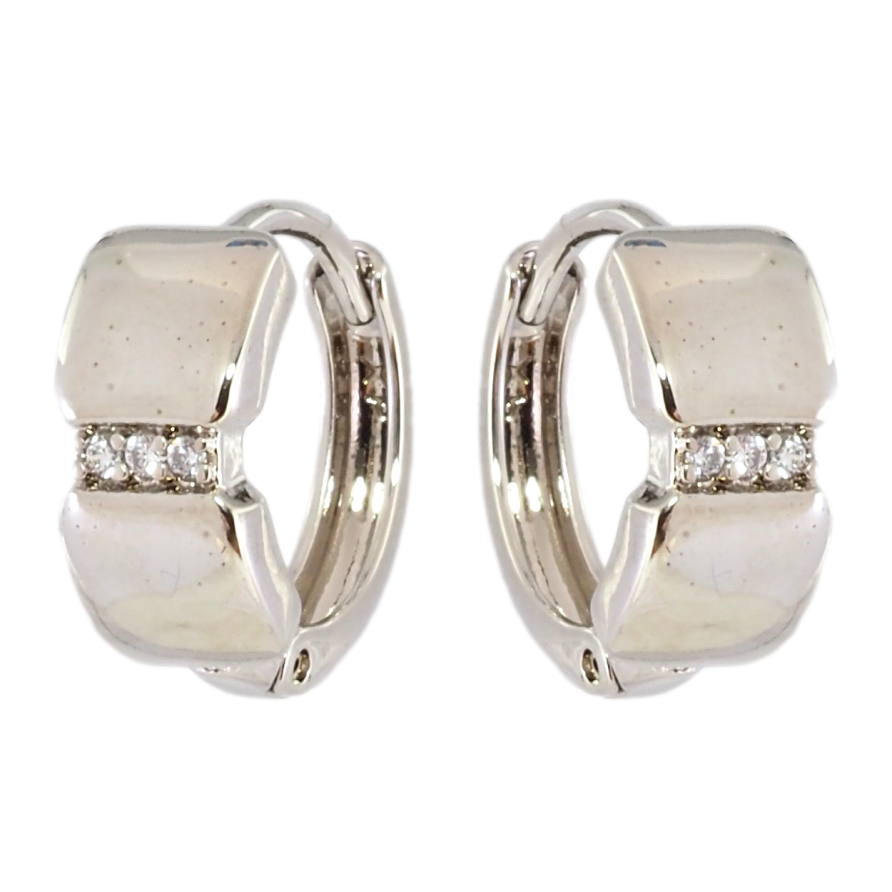 Сережки Xuping Родій колечка Візерунок з цирконієм фото №1 Сережки Xuping Родій колечка Візерунок з цирконієм фото №1