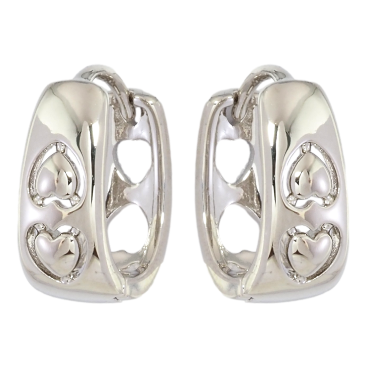 Сережки Xuping Родій колечка Візерунок сердечка фото №24 Сережки Xuping Родій колечка Візерунок сердечка фото №24