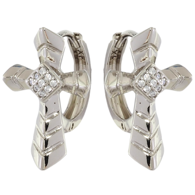 Сережки Xuping Родій колечка Хрестики з цирконієм фото №10 Сережки Xuping Родій колечка Хрестики з цирконієм фото №10