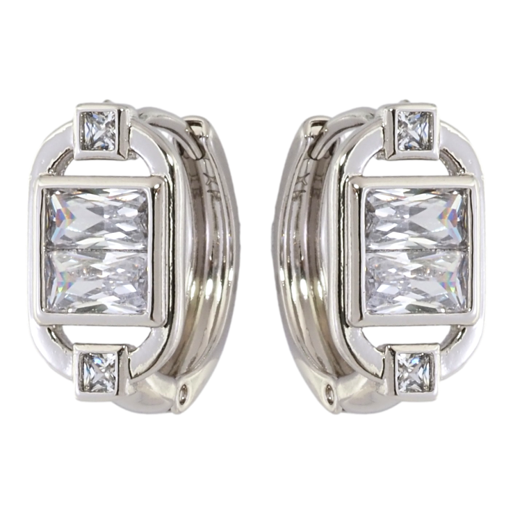 Сережки Xuping Родій колечка Овали з вставками фіанітів фото №19 Сережки Xuping Родій колечка Овали з вставками фіанітів фото №19