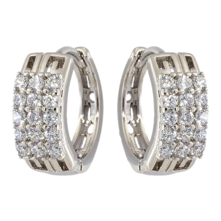 Серьги Xuping Родий колечки Инкрустация цирконием фото №6 Серьги Xuping Родий колечки Инкрустация цирконием фото №6