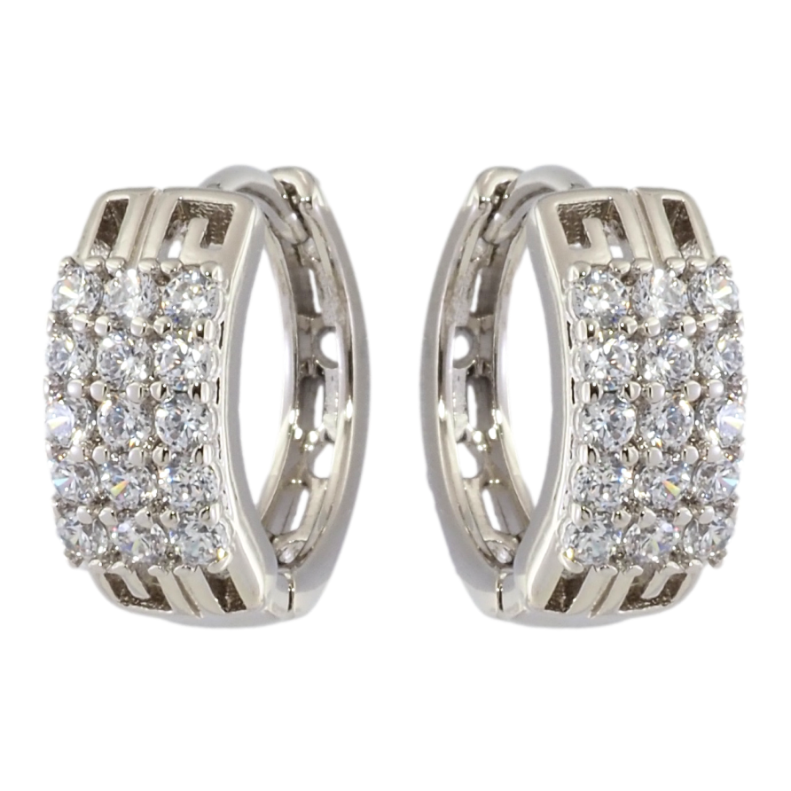 Серьги Xuping Родий колечки Инкрустация цирконием фото №1