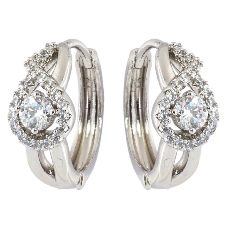 Сережки Xuping Родій колечка Візерунок з цирконієм фото №3