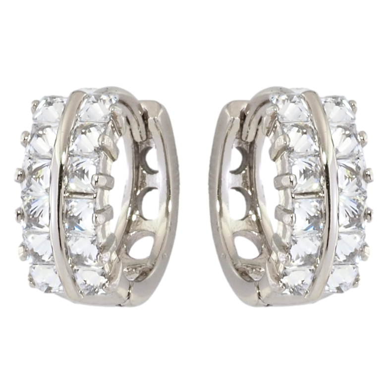 Серьги Xuping Родий колечки Инкрустация цирконием фото №1