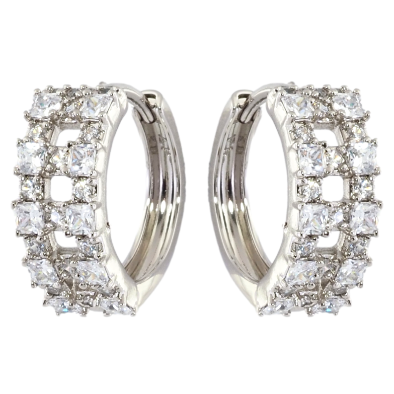 Серьги Xuping Родий колечки Инкрустация цирконием фото №1