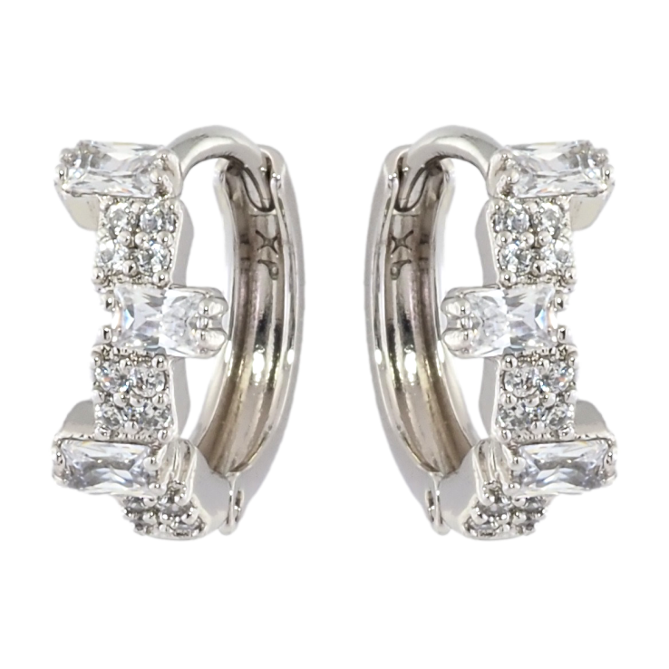 Сережки Xuping Родій колечка Візерунок з інкрустацією цирконієм фото №6