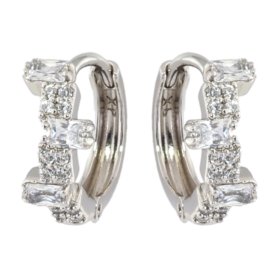 Сережки Xuping Родій колечка Візерунок з інкрустацією цирконієм фото №1 Сережки Xuping Родій колечка Візерунок з інкрустацією цирконієм фото №1