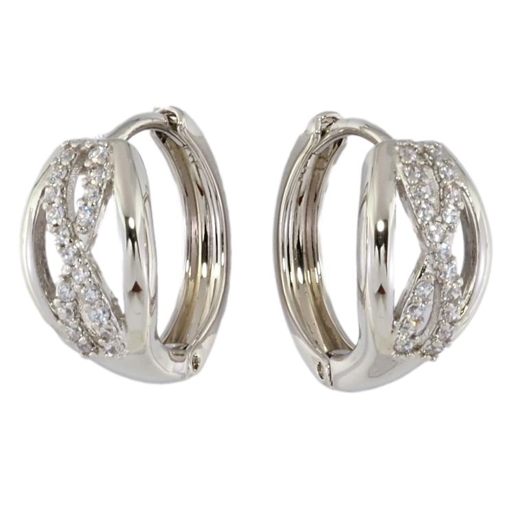 Сережки Xuping Родій колечка Візерунок з цирконієм фото №4