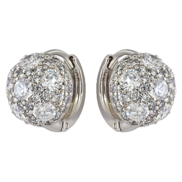 Серьги Xuping Родий колечки Инкрустация цирконием фото №4 Серьги Xuping Родий колечки Инкрустация цирконием фото №4