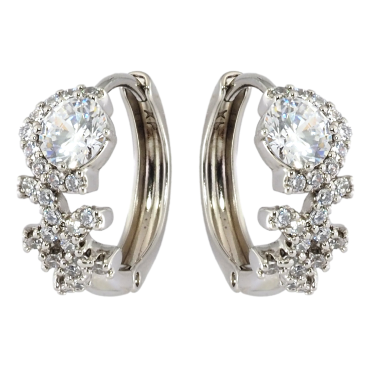 Серьги Xuping Родий колечки Узор с цирконием фото №16