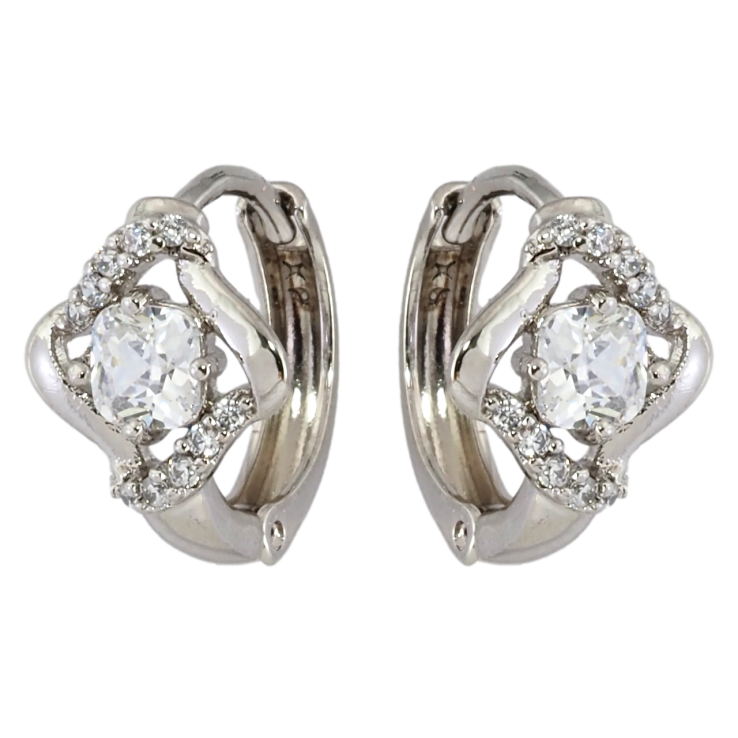 Сережки Xuping Родій колечка Ромбовий візерунок з цирконієм фото №13 Сережки Xuping Родій колечка Ромбовий візерунок з цирконієм фото №13