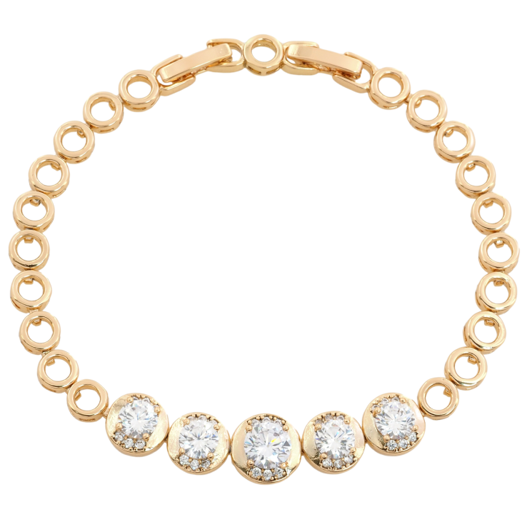 Браслет Xuping Позолота 18K Фианиты в оправе с цирконием с доп.замком 17,19см х 5мм фото №9