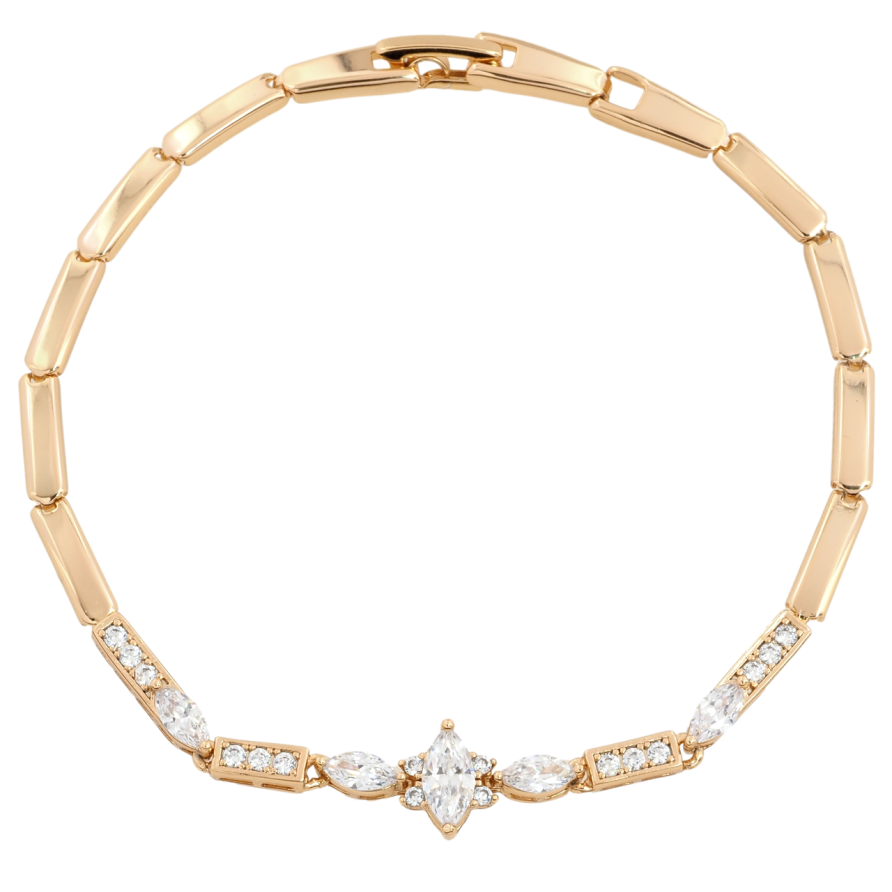 Браслет Xuping Позолота 18K Візерунок з цирконієм довжина 20см х 3мм фото №1 Браслет Xuping Позолота 18K Візерунок з цирконієм довжина 20см х 3мм фото №1