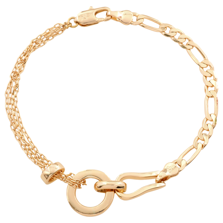 Браслет Xuping Позолота 18K Комбинированная цепочка с декоративной вставкой длинна 19см х 4мм фото №1