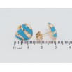 Серьги Xuping Позолота 18K пусеты Сердечки с узором голубой эмалью фото №2 Серьги Xuping Позолота 18K пусеты Сердечки с узором голубой эмалью фото №2