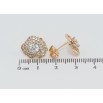 Серьги Xuping Позолота 18K пусеты Цветочки с инкрустацией цирконием фото №2
