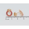 Серьги Xuping Позолота 18K пусеты Колечки с розовой эмалью фото №2