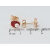 Серьги Xuping Позолота 18K пусеты Овалы с красной эмалью и жемчужинами фото №2 Серьги Xuping Позолота 18K пусеты Овалы с красной эмалью и жемчужинами фото №2
