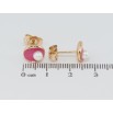Серьги Xuping Позолота 18K пусеты Овалы с розовой эмалью и жемчужинами фото №2