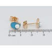 Серьги Xuping Позолота 18K пусеты Овалы с голубой эмалью и жемчужинами фото №2