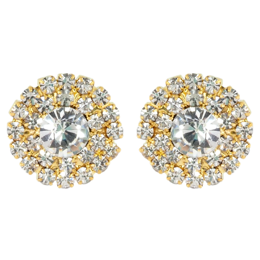 Сережки пусети Інкрустація стразами» ø 14мм фото №1