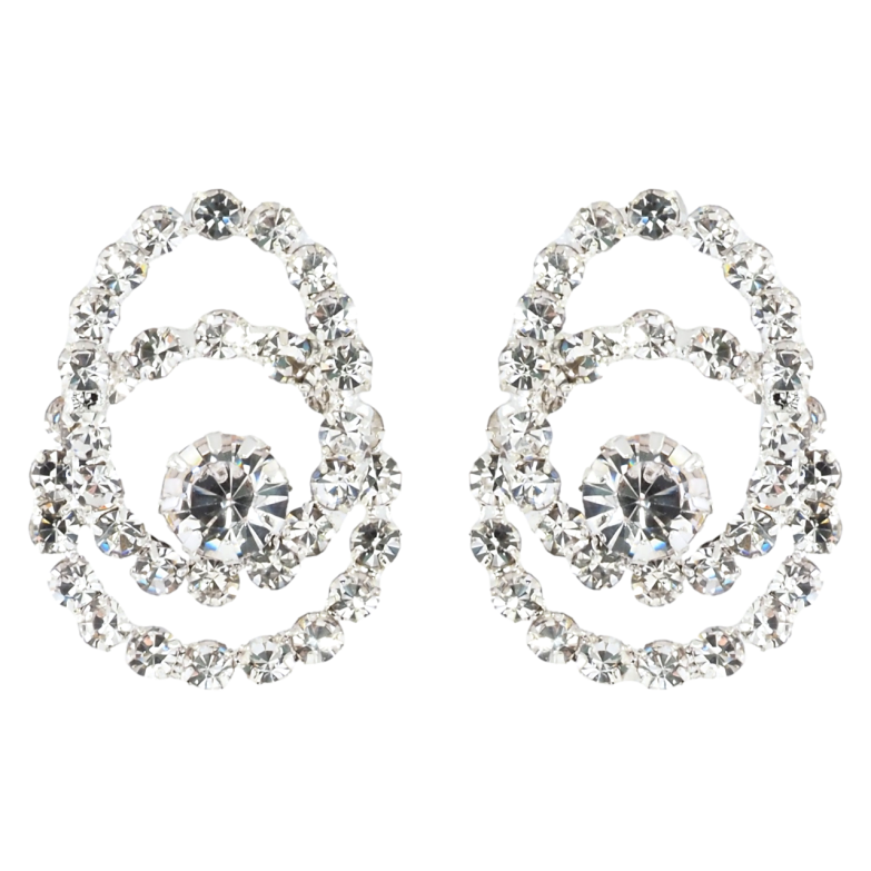 Сережки пусети Візерунок зі стразами» фото №1