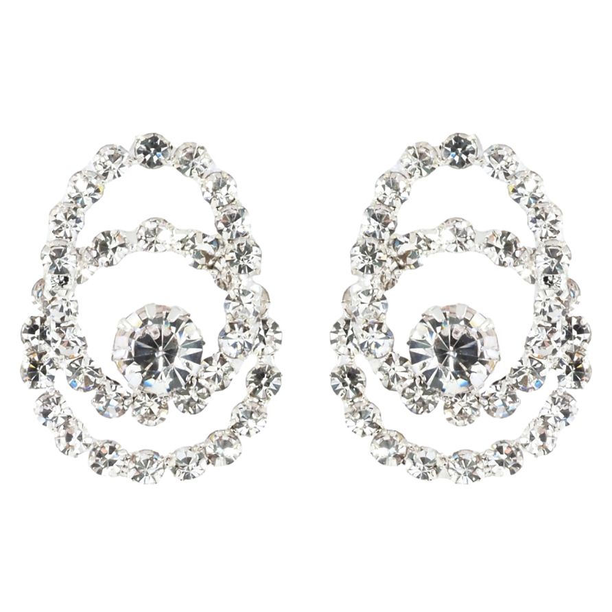 Серьги пусеты Узор со стразами фото №1