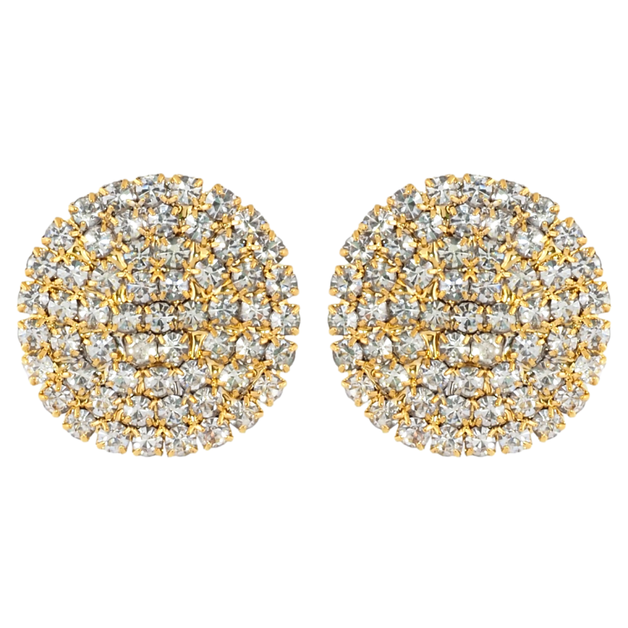 Серьги пусеты Инкрустация стразами ø 19мм фото №1 Серьги пусеты Инкрустация стразами ø 19мм фото №1