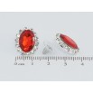 Серьги пусеты Красные кристаллы в обрамлении страз фото №2 Серьги пусеты Красные кристаллы в обрамлении страз фото №2