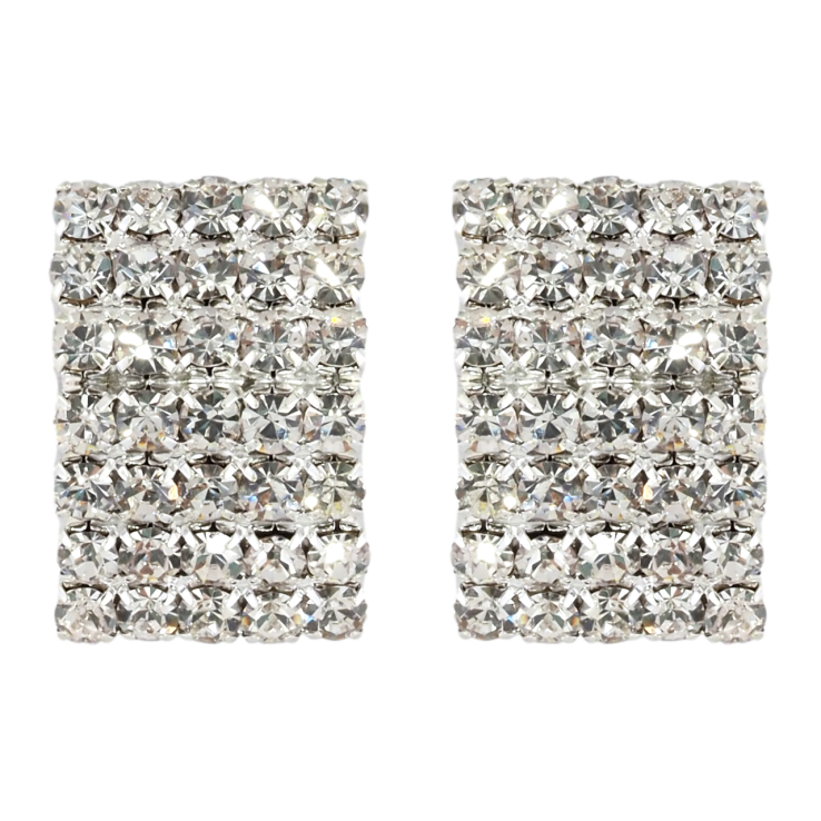 Серьги пусеты Инкрустация стразами фото №16