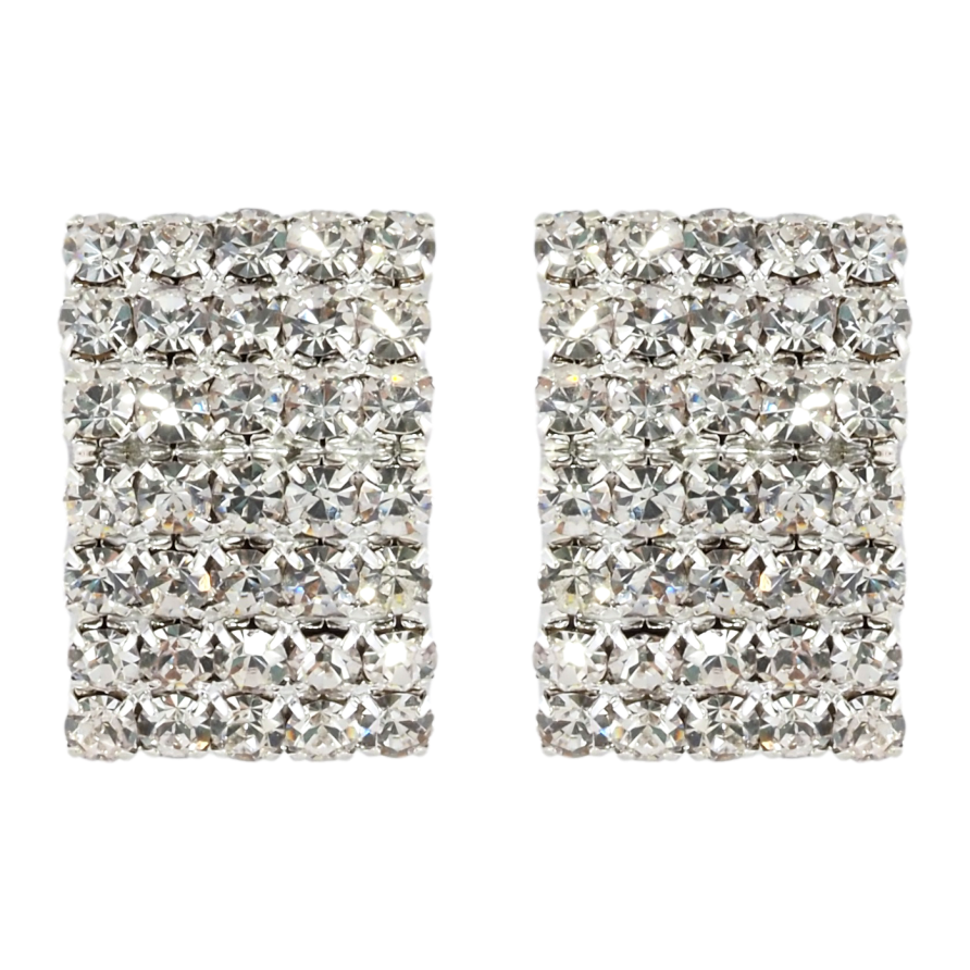 Серьги пусеты Инкрустация стразами фото №1