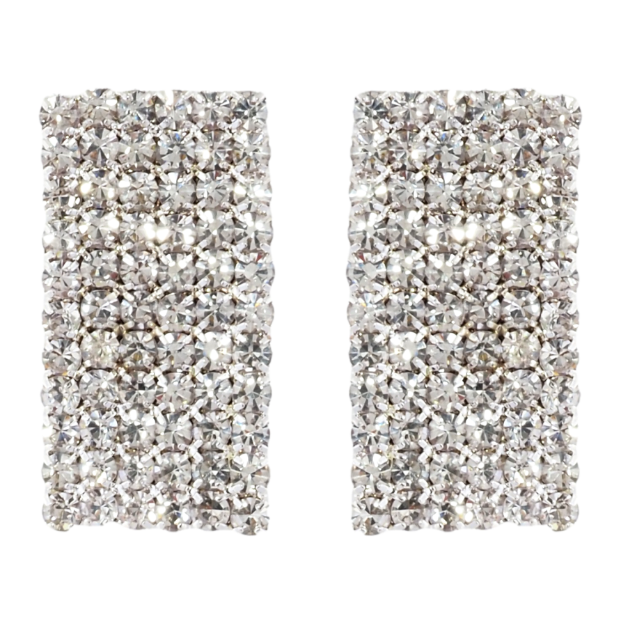 Серьги пусеты Инкрустация стразами фото №1