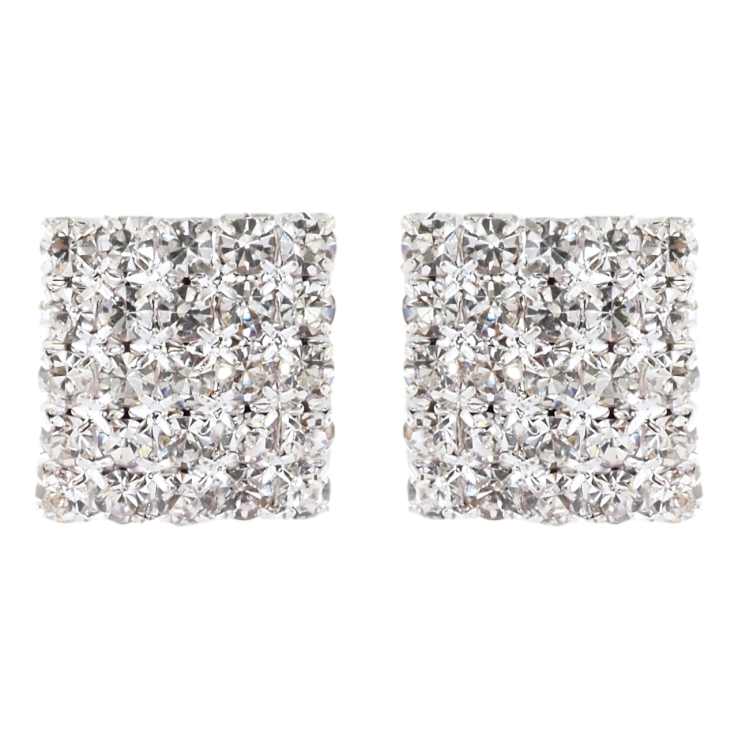 Серьги пусеты Инкрустация стразами 15х16мм фото №17