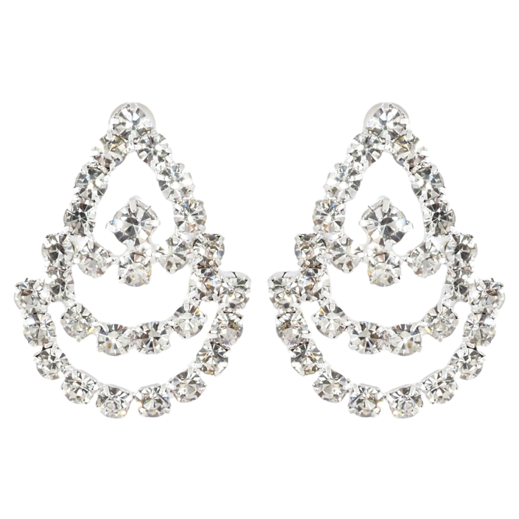 Серьги пусеты Декоративный узор со стразами фото №8