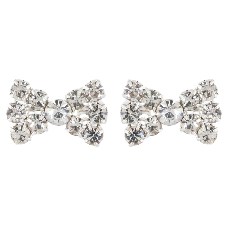 Серьги пусеты Бантики со стразами фото №11