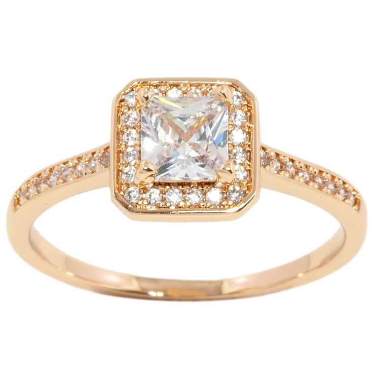 Кольцо Xuping Позолота 18K Фианит в обрамлении циркония фото №9 Кольцо Xuping Позолота 18K Фианит в обрамлении циркония фото №9