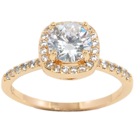 Кольцо Xuping Позолота 18K Фианит в обрамлении циркония фото №1