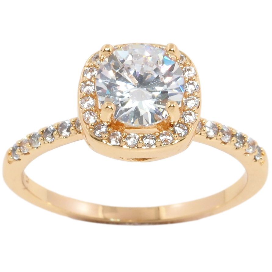 Каблучка Xuping Позолота 18K Фіаніт в обрамленні цирконію» фото №1