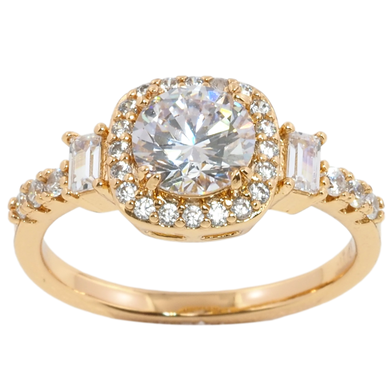 Каблучка Xuping Позолота 18K Фіаніт з інкрустацією цирконієм» фото №1