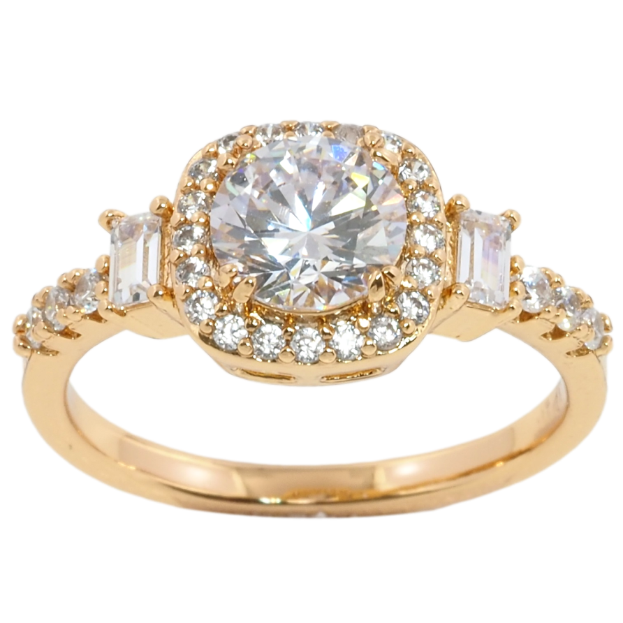 Каблучка Xuping Позолота 18K Фіаніт з інкрустацією цирконієм» фото №1