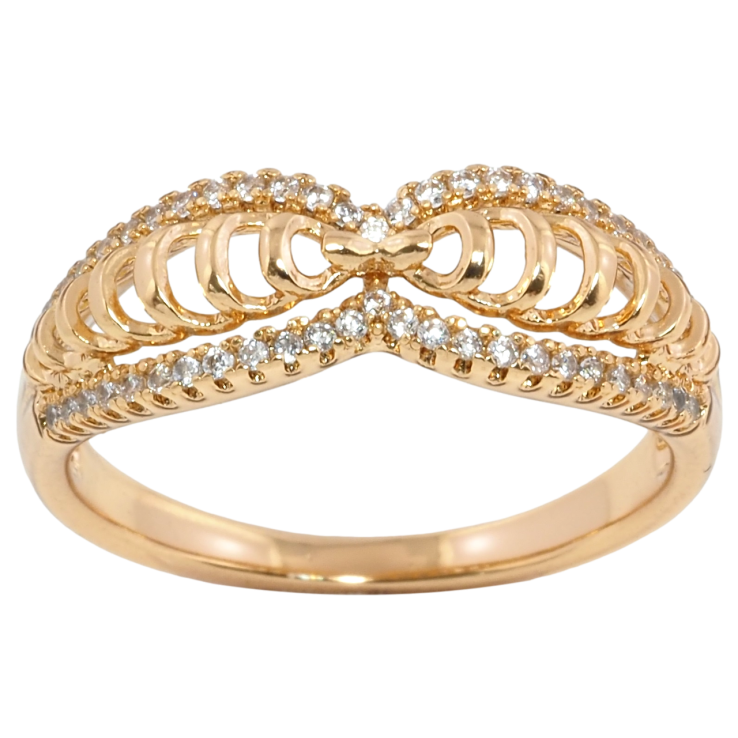 Каблучка Xuping Позолота 18K Різьблений візерунок з цирконієм» фото №5 Каблучка Xuping Позолота 18K Різьблений візерунок з цирконієм» фото №5