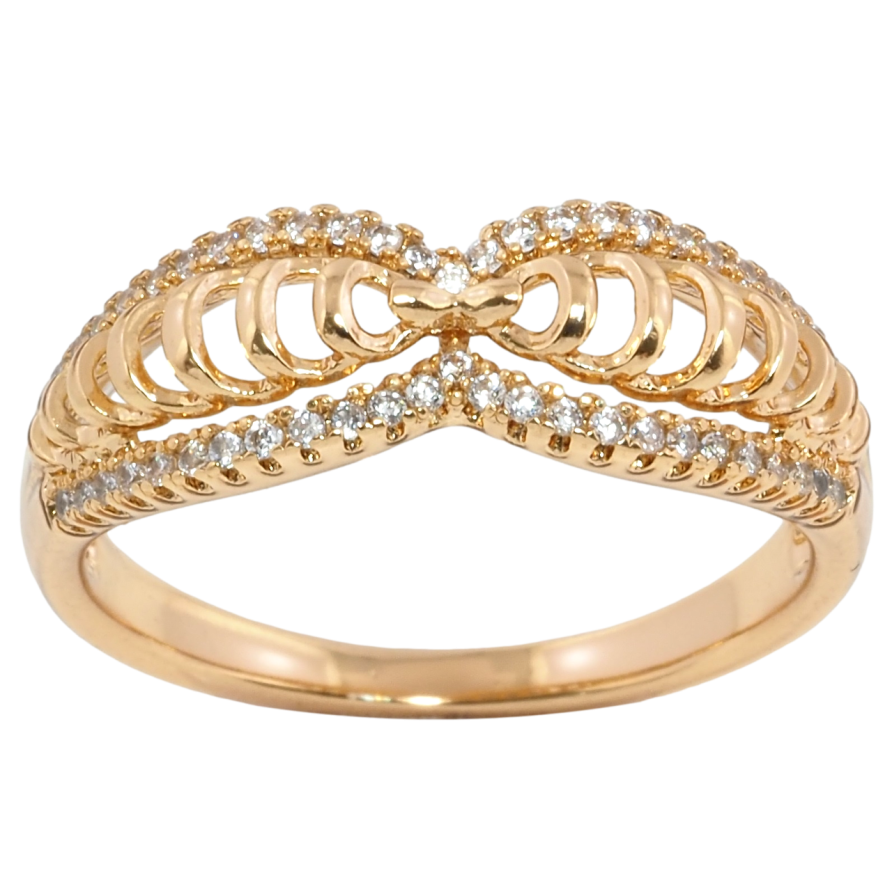 Каблучка Xuping Позолота 18K Різьблений візерунок з цирконієм» фото №1 Каблучка Xuping Позолота 18K Різьблений візерунок з цирконієм» фото №1