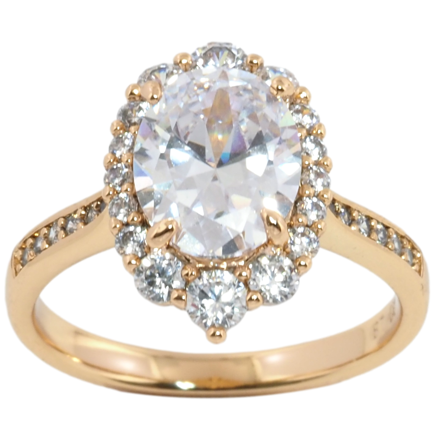 Каблучка Xuping Позолота 18K Фіаніт в обрамленні цирконію» фото №1