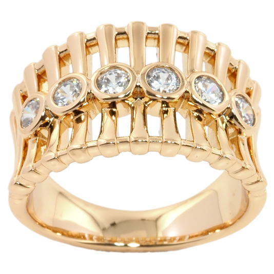 Кольцо Xuping Позолота 18K Декоративный узор с фианитами фото №1