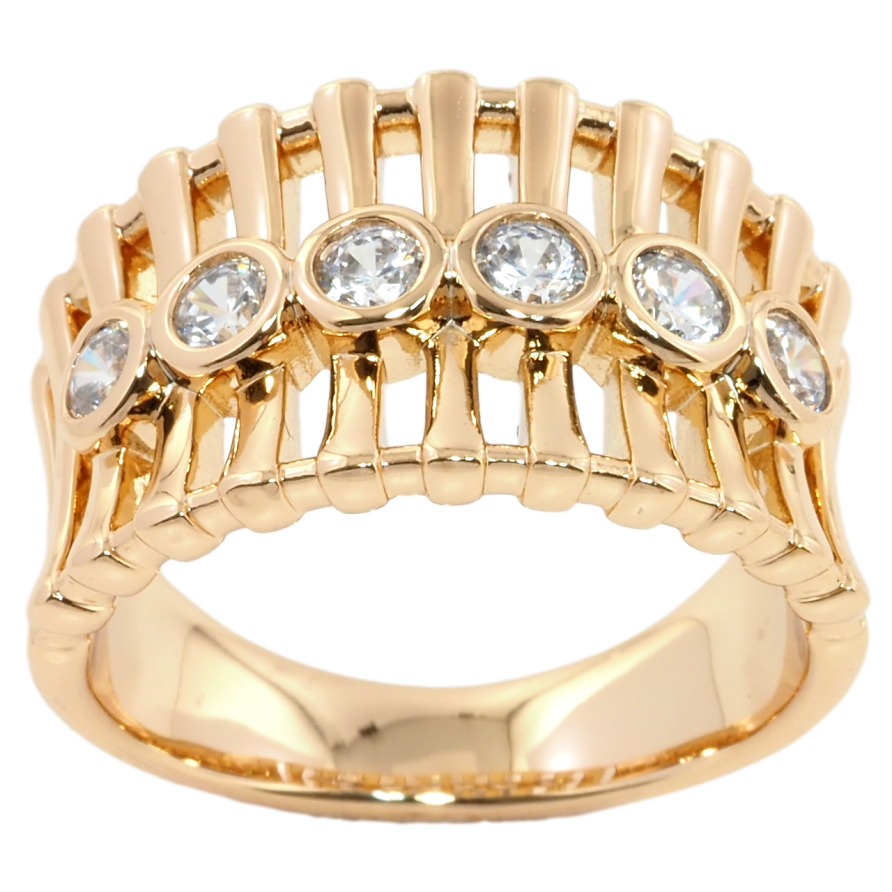 Кольцо Xuping Позолота 18K Декоративный узор с фианитами фото №1