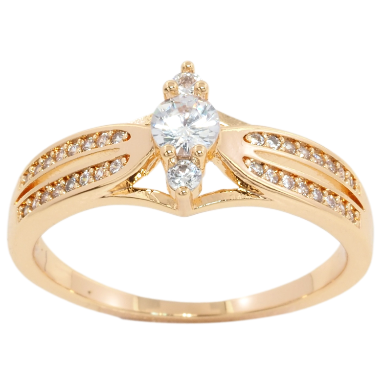 Кольцо Xuping Позолота 18K Декоративный узор с цирконием фото №1