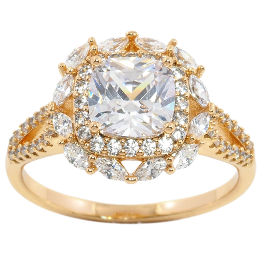 Кольцо Xuping Позолота 18K Фианит с инкрустацией цирконием фото №1