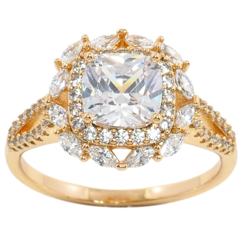 Каблучка Xuping Позолота 18K Фіаніт з інкрустацією цирконієм» фото №1