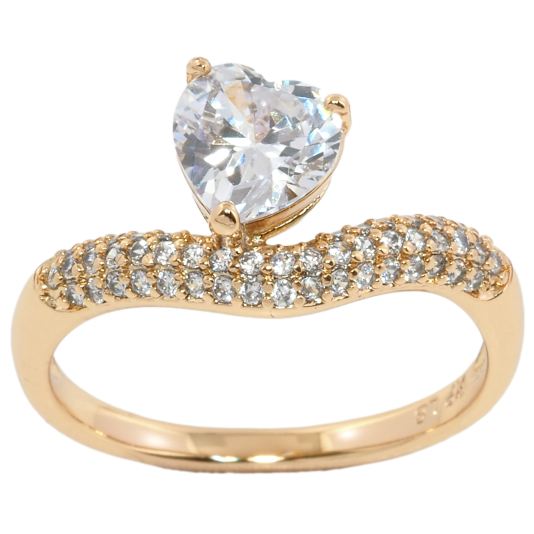 Кольцо Xuping Позолота 18K Кристальное сердечко фото №1 Кольцо Xuping Позолота 18K Кристальное сердечко фото №1